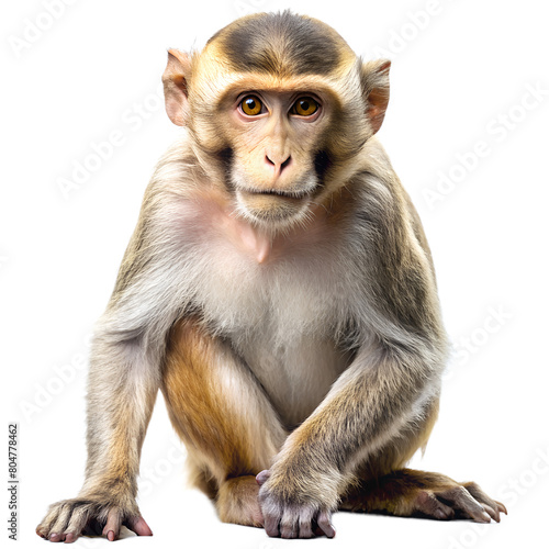 Monkey isolated on transparent background photo