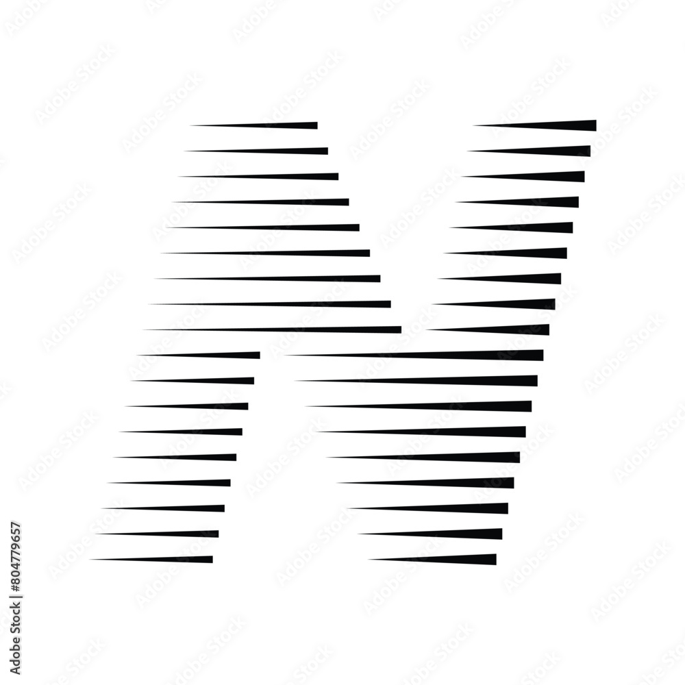 Letter N Alphabet Abstract Monogram Line Art Logo Vector Illustration