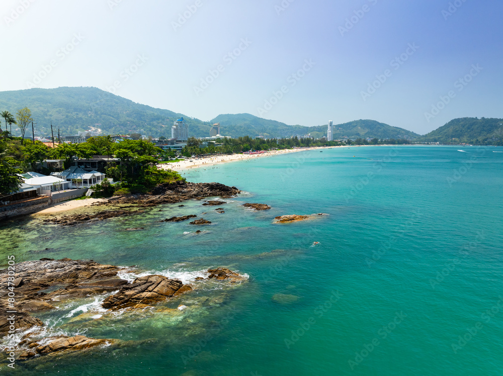 Obraz premium Beautiful sea summer landscape background in Phuket island Thailand