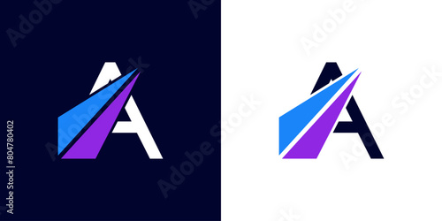 logo design Initial letter A financial marketing, financial, business with arrow direction logo vector illustration