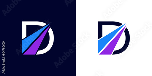 logo design Initial letter D financial marketing, financial, business with arrow direction logo vector illustration