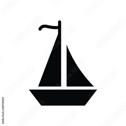 sailboat solid icon vector design