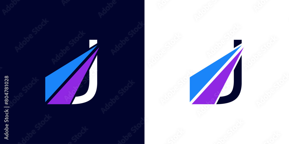 logo design Initial letter J financial marketing, financial, business with arrow direction logo vector illustration