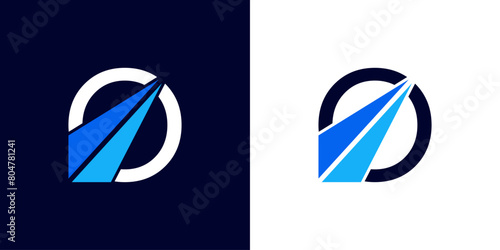 logo design Initial letter O financial marketing, financial, business with arrow direction logo vector illustration