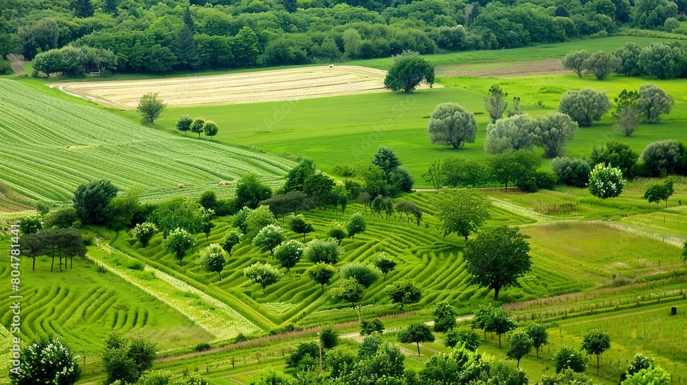 Agroforestry - Integration of trees and shrubs into agricultural landscapes. 