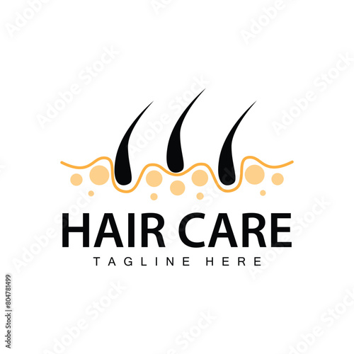 Hair care logo design simple hair skin care silhouette illustration vector template