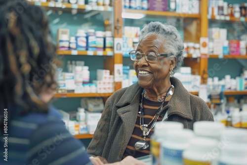 happy customer in a pharmacy