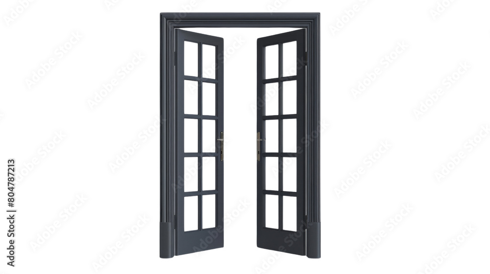 Open home door elements for open and close isolated on white png background, interior design concept Open home door elements for open and close isolated on white png background, interior design concept