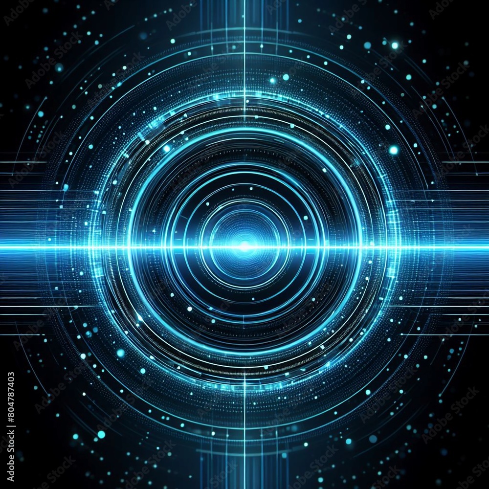  Blue Sci-Fi Circle Circuitry