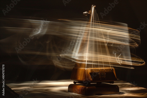Experiment with a long exposure shot of a metronome in action, creating a captivating motion blur effect that symbolizes the fluidity of music.