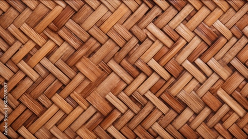 Brown bamboo weave texture  a nature background with handicraft charm. Ai Generated.