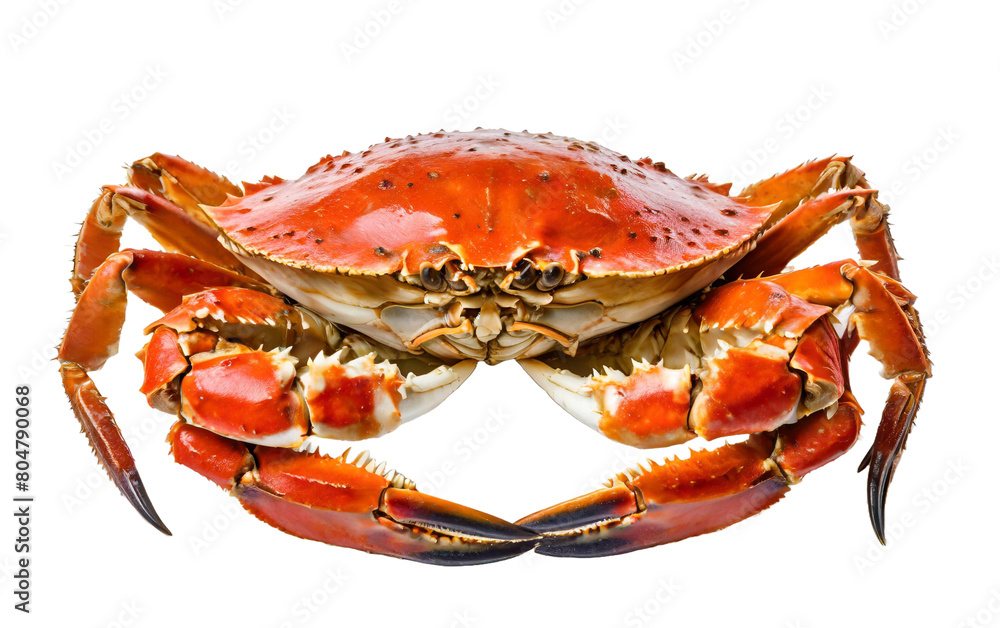 Freshly cooked dungeness crab, isolated over a white background.