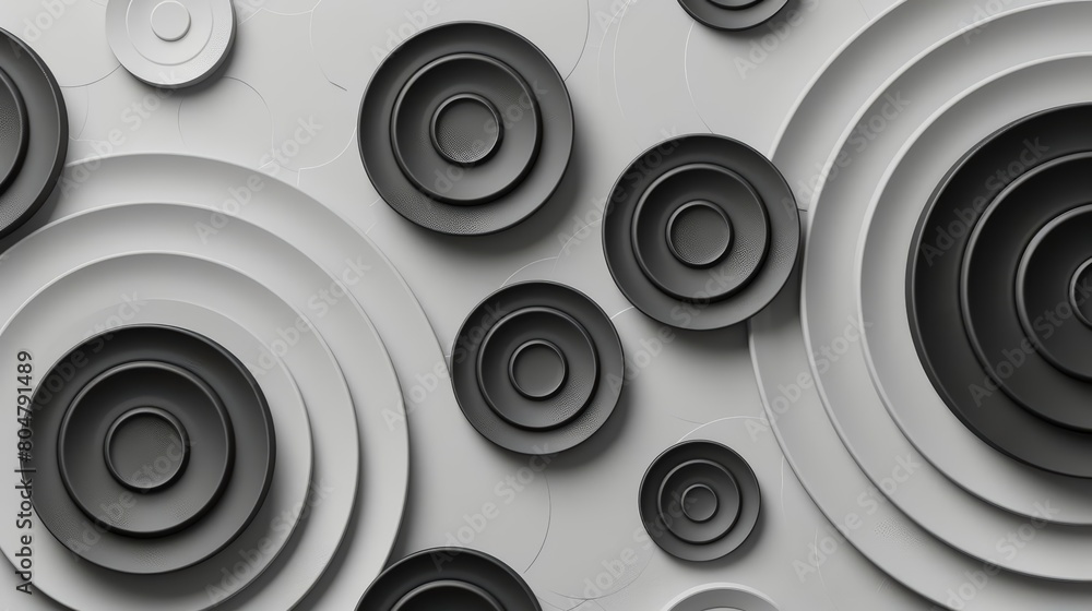 Create a seamless looping animation of concentric circles expanding and contracting in a mesmerizing grayscale color scheme Create a seamless looping animation of concentric circles expanding and contracting in a mesmerizing grayscale color scheme