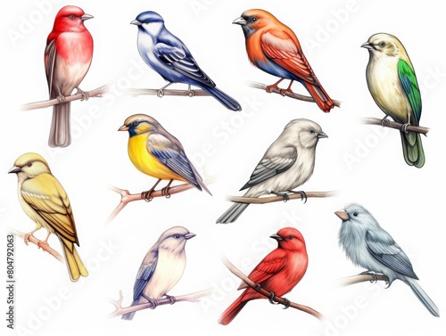 doodle showcasing various types of birds