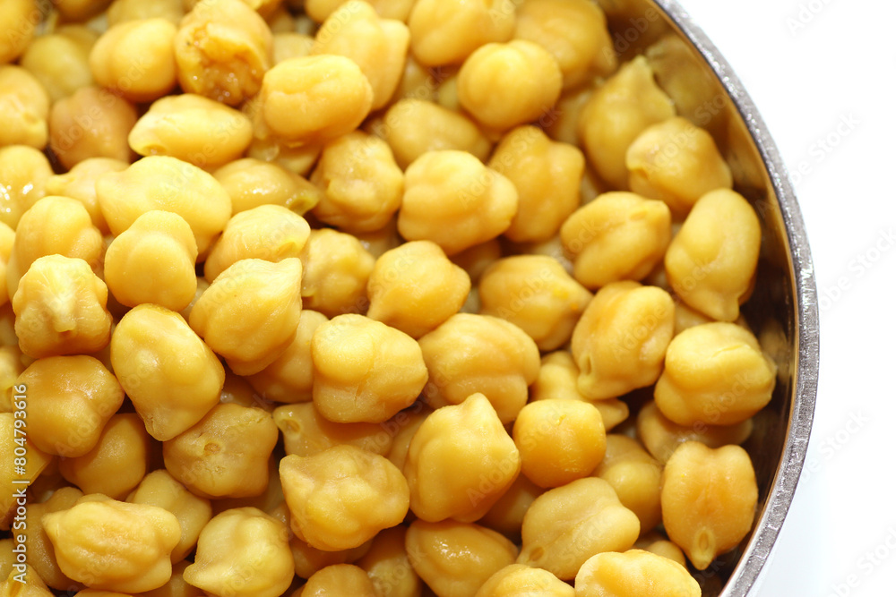 Macro shot of boiled snack chickpeas Macro shot of boiled snack chickpeas