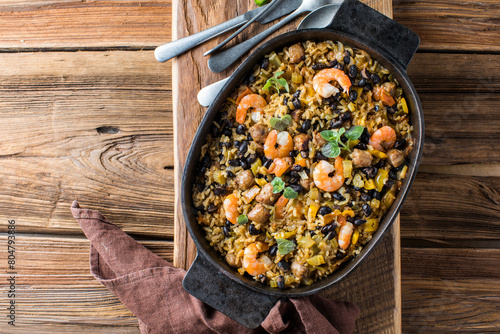 Spicy Homemade Cajun Jambalaya with Sausage and Shrimp