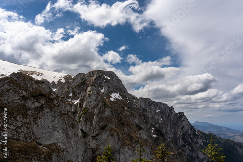 beautiful mountain scenery in early spring. 