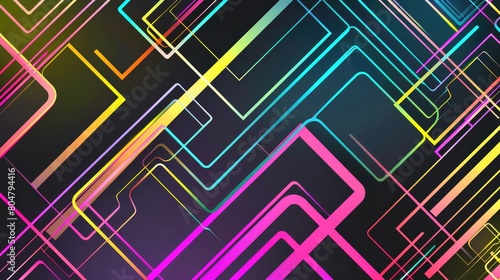 Immerse in the vibrant glow of a neon abstract texture background featuring mesmerizing geometric lines, Ai Generated.