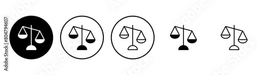 Scales icon set . Law scale icon. Justice sign