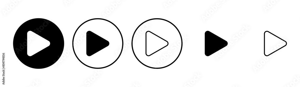 Play Icon set. Play button vector icon Play Icon set. Play button vector icon