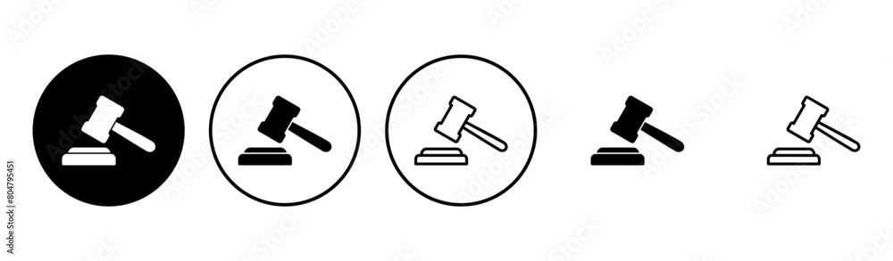 Gavel icon set. judge gavel icon vector. law icon vector. auction hammer Gavel icon set. judge gavel icon vector. law icon vector. auction hammer