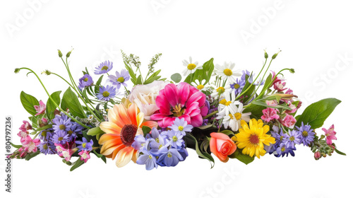 Foto Flower arrangement or bouquet colorful spring flowers isolated on white background