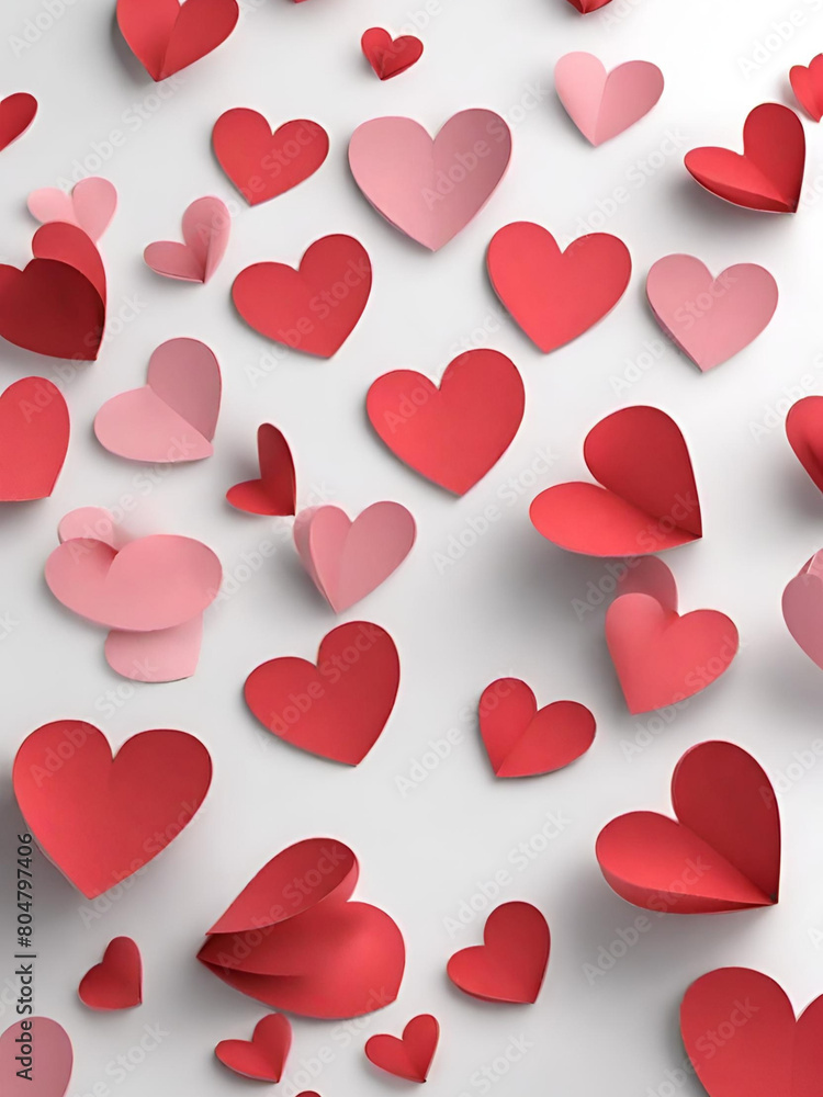 red hearts background