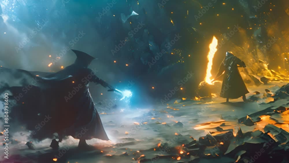 Epic Battle of Elemental Wizards in Fantasy Realm with Ai generated.
Epic Battle of Elemental Wizards in Fantasy Realm with Ai generated.