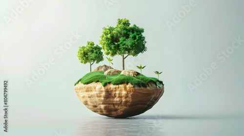 3D Icon: Sustainability Tax Planning for Businesses - Cartoony Style Illustration of Tax Optimization and Environmental Impact Reduction photo