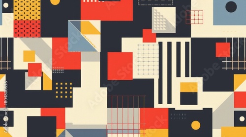 Vibrant abstract painting: Cubes and squares in a burst of colors. Playful and dynamic geometric composition.