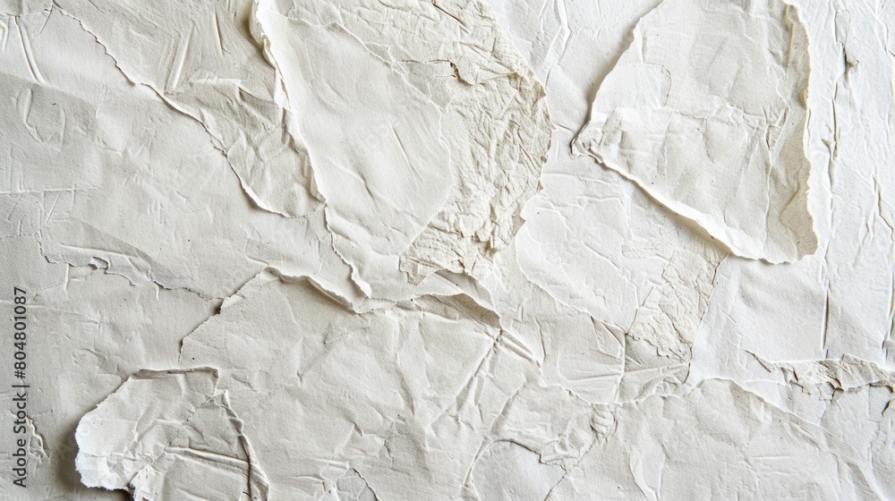 A white wall with torn paper on it A white wall with torn paper on it