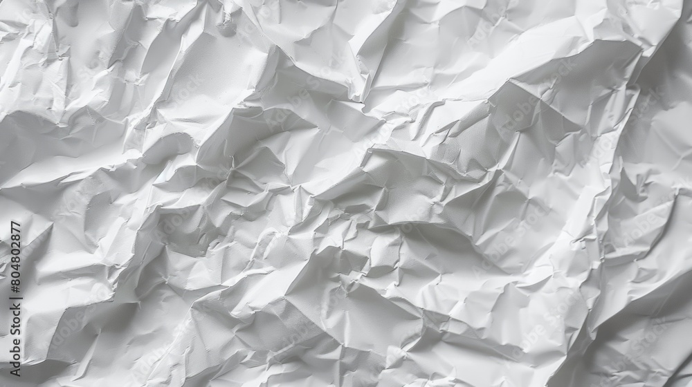 Fototapeta premium A white paper with a lot of wrinkles and creases