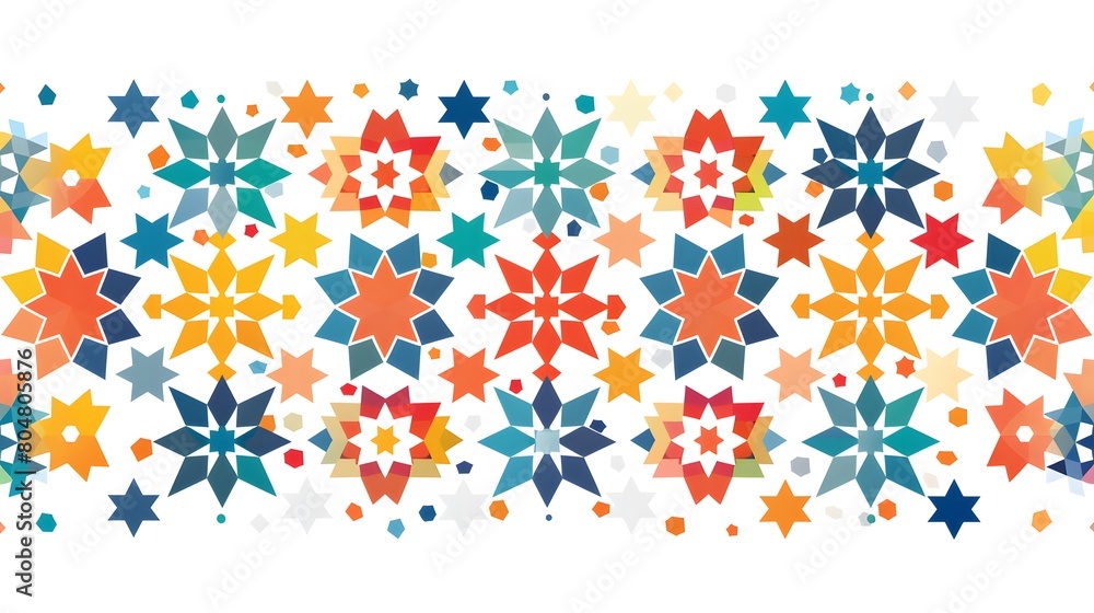 Islamic pattern - A colorful mosaic of stars in a festive pattern Islamic pattern - A colorful mosaic of stars in a festive pattern