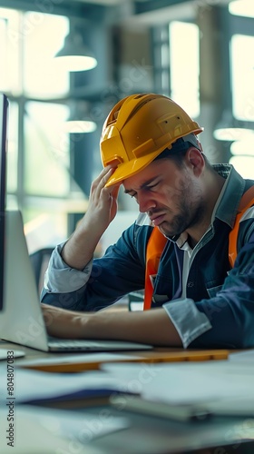 frustrated and stressed man at work in security uniform