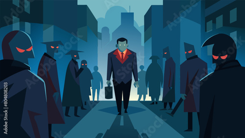 Even in the crowded city streets the whispering shadows seemed to follow him their presence a constant reminder of his anxieties..