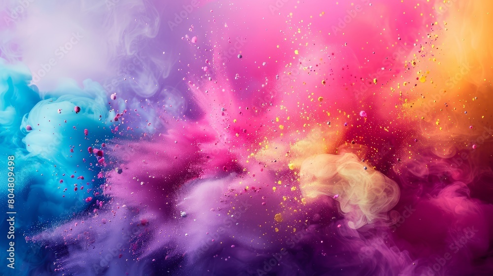 Abstract colorful smoke on black background. Artistic expression in digital art