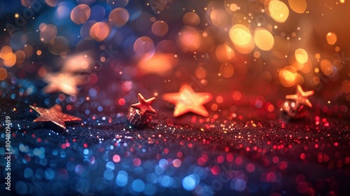 A luminous Christmas background featuring shimmering stars.