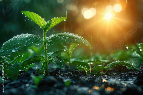 Watching the rain fall on my plants makes me feel happy and content.