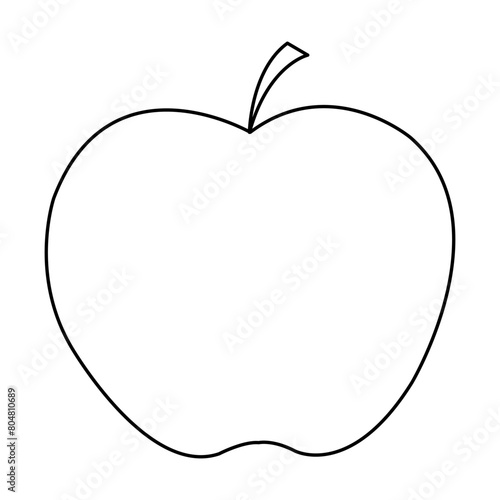 Illustration vector graphic of isolated apple outline on a white background. Perfect to use for coloring page.