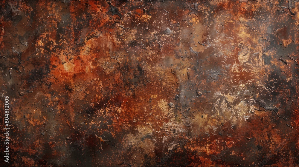 A rusty, old wall with a lot of texture and a lot of paint peeling off A rusty, old wall with a lot of texture and a lot of paint peeling off