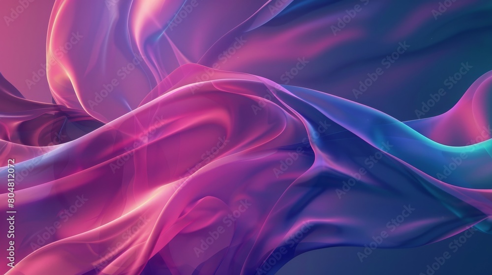 Obraz premium Vibrant abstract background flowing shapes that resemble colorful fabrics or liquids in motion. pink, purple, and blue color scheme