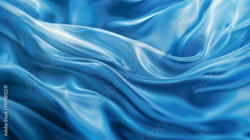 Wallpaper Mural Close-up view of elegant, flowing blue satin fabric. smooth and silky texture. Abstract background Torontodigital.ca