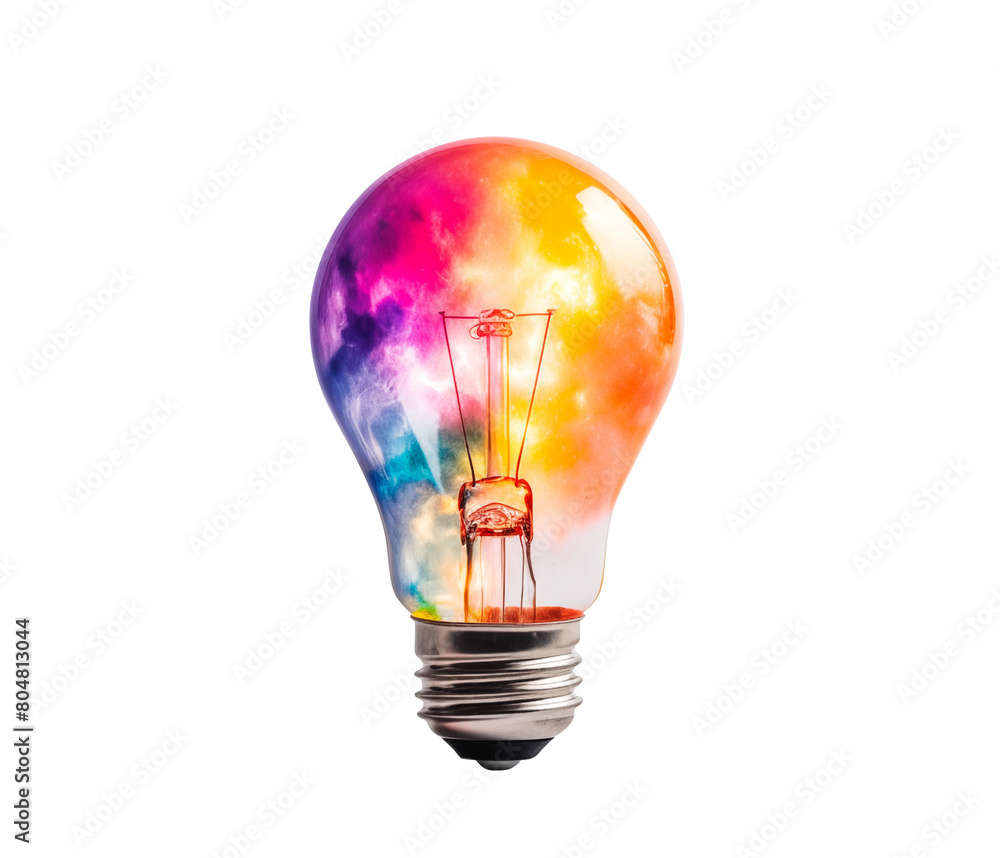 An incandescent light bulb filled with colored smoke An incandescent light bulb filled with colored smoke