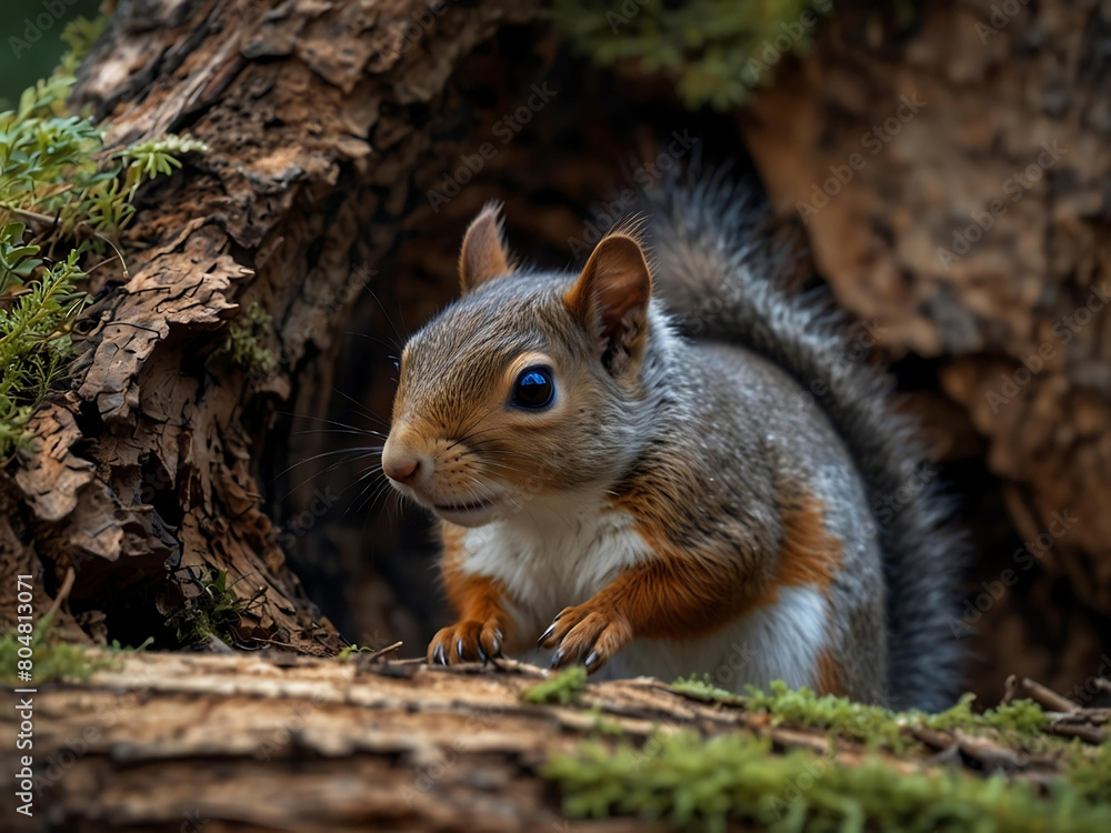 Squirrel house in the forest Squirrel house in the forest