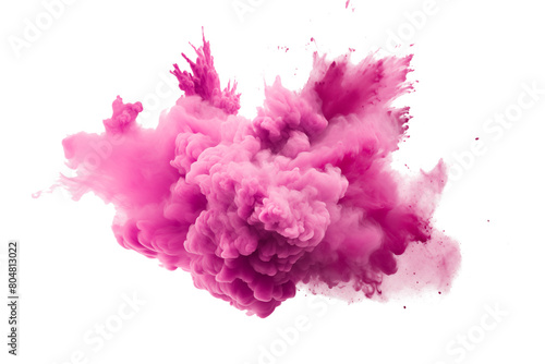 Transparent exploding pink smoke material