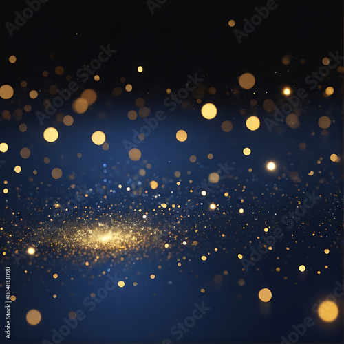 black background abstract glitter lights gold and black bokeh background black texture dark. ai
