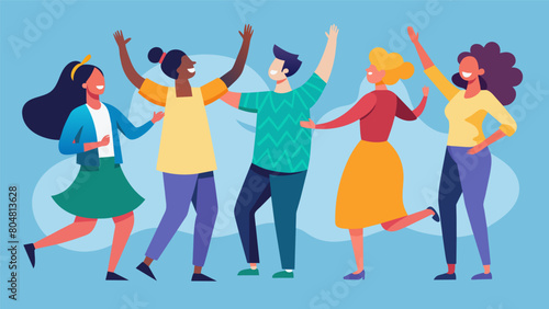 A dance class where everyone is encouraged to embrace their unique abilities and celebrate their differences creating a sense of unity and belonging. Vector illustration