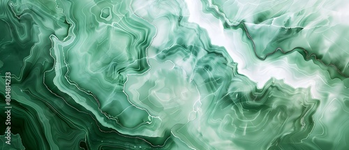 Abstrakcyjne tło z zielonego marmuru z gładkimi falistymi liniami, elegancki i nowoczesny design do prezentacji lub banera, wysoka rozdzielczość.