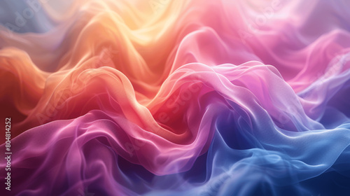 Vibrant Gradient Wavy Lines Background - Abstract Multicolor Minimalist Design Concept