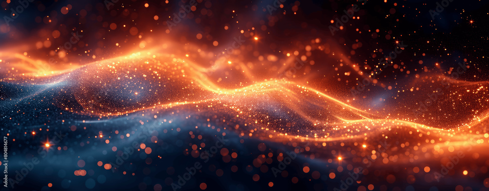 Futuristic Orange and Blue Abstract Wave Background for Advanced Technology Concepts